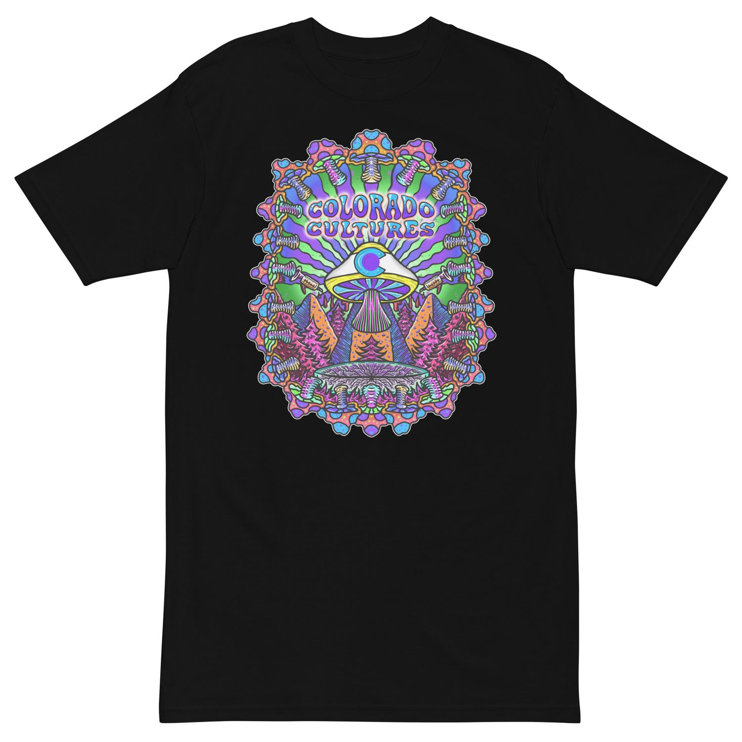 Colorado Cultures Mountains & Mushrooms T-Shirts Colorado Cultures Mountains & Mushrooms T-Shirts