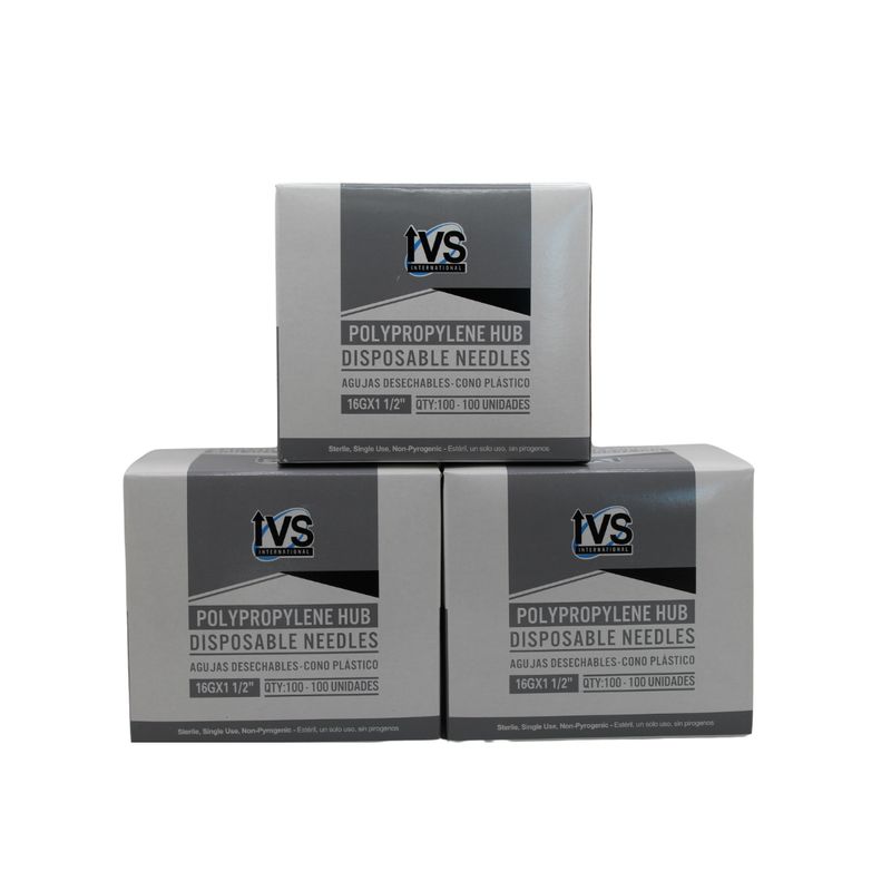 Polypropylene Hub Disposable Needles - 16 Gauge - 1 1/2"
