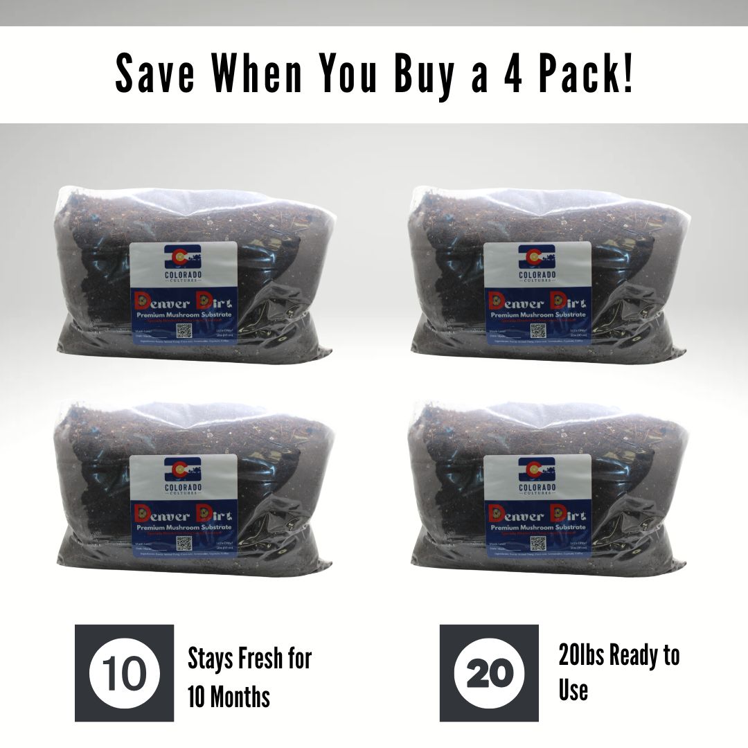 4 Pack - 20lbs Denver Dirt Premium Mushroom Substrate
