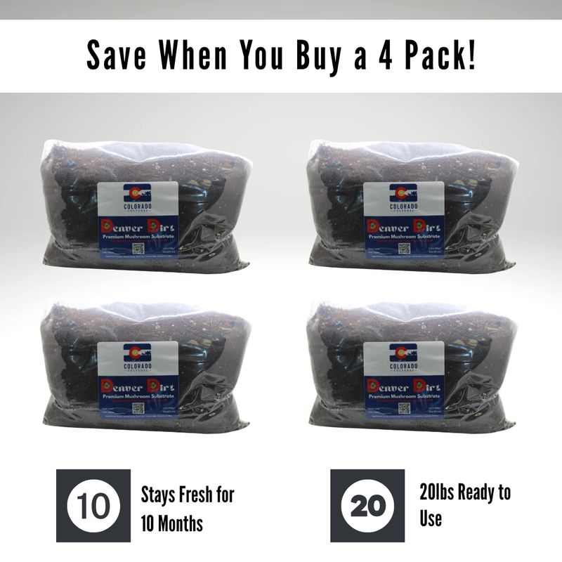 4 Pack - 20lbs Denver Dirt Premium Mushroom Substrate
