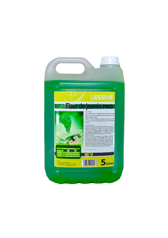 Lessive Jasmin Pro 5L – 180 Lavages | Parfum Intense & Propreté Impeccable 🌸✨