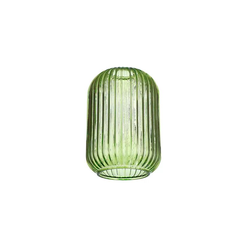 INNSBRUCK 14cm Rohrförmig geripptes Glas (D), Grün