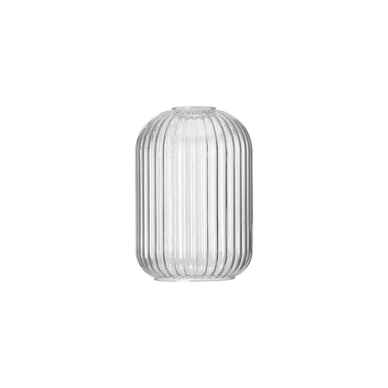 INNSBRUCK 14cm Rohrförmig geripptes Glas (D), Klar