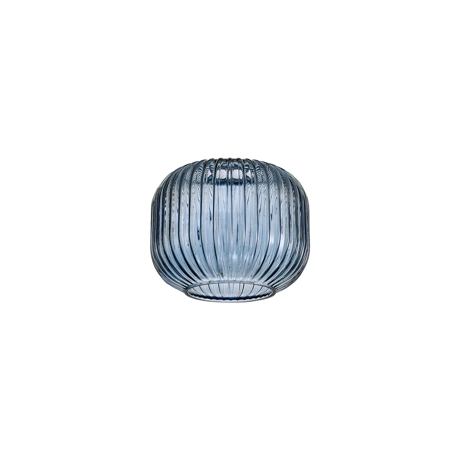 INNSBRUCK 16x13cm Kürbisförmig geripptes Glas (C), Petrolblau