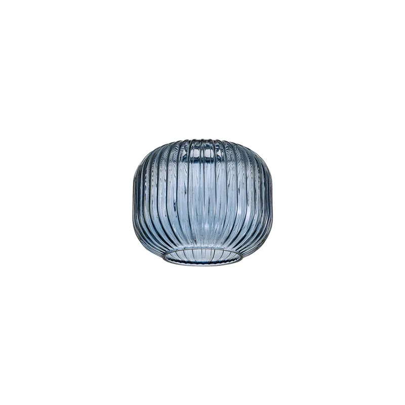 INNSBRUCK 16x13cm Kürbisförmig geripptes Glas (C), Petrolblau