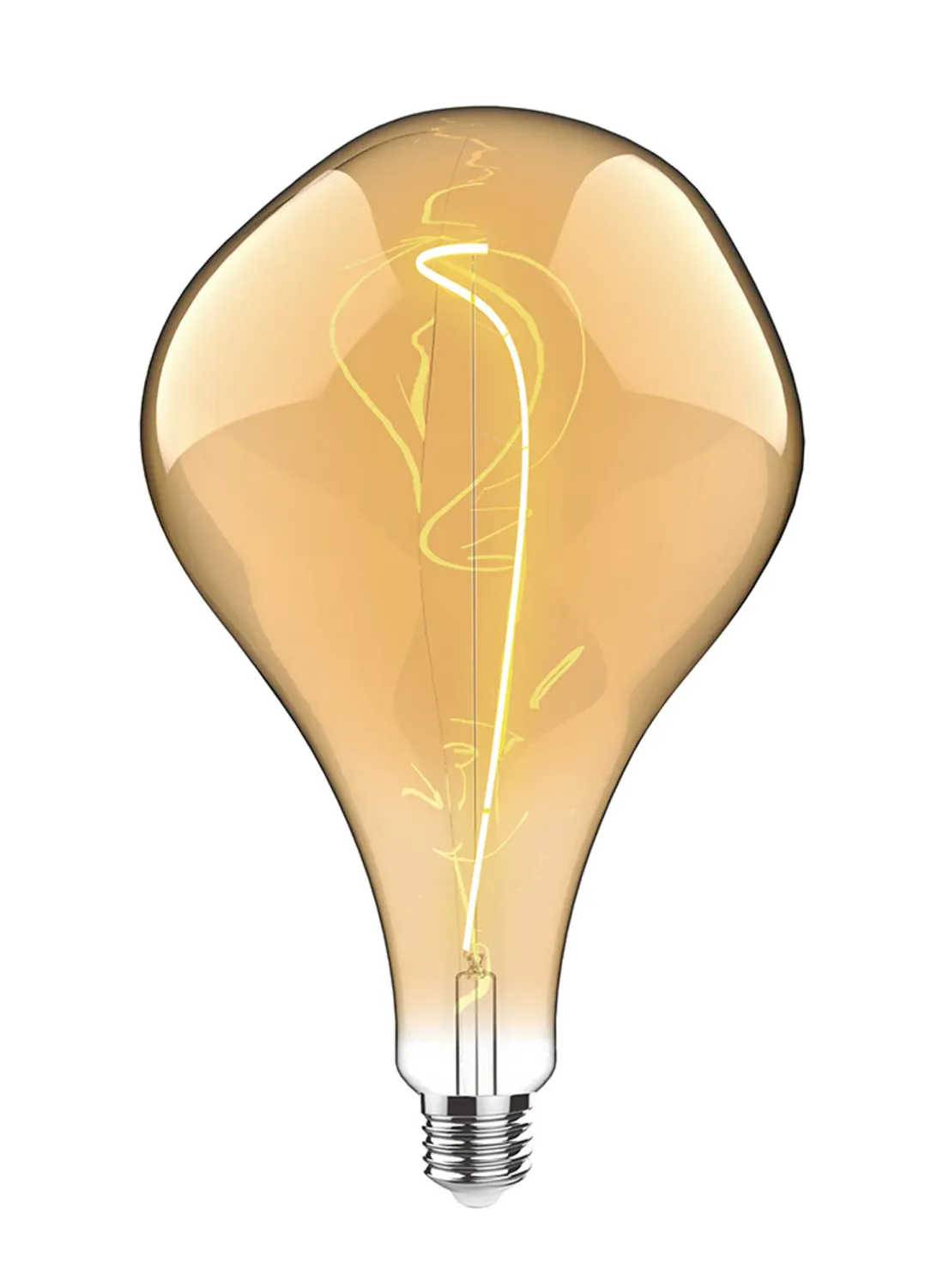 LED-Lampe Style D, E27 4W, 2100K Extra Warmweiß, 200 lm, Bernstein Glas, DIMMBAR