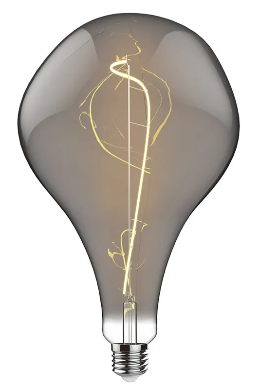 LED-Lampe Style D, E27 4W, 2100K Extra Warmweiß, 200 lm, Rauchfarbenes Glas, DIMMBAR