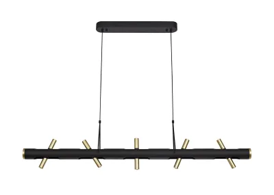 ADMONT Pendelleuchte linear 10 x 2W LED, 3000K, 2800lm, Sandschwarz / Gold