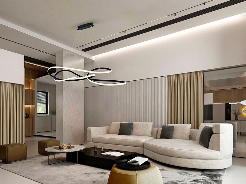 EVANIA Pendelleuchte linear 85W LED, 2700-5000K, 5100lm, Schwarz, DIMMBAR mit Fernbedienung