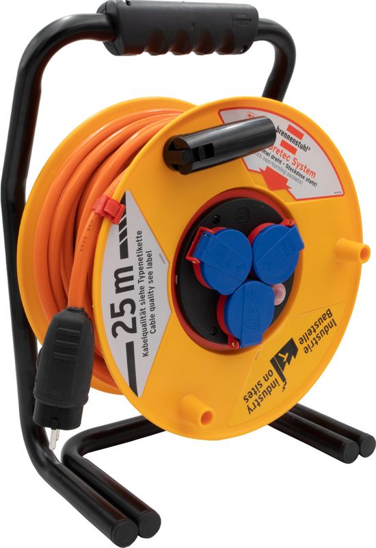 Brobusta ST 290 + Bretec IP44 Gewerbe-/Baustellen-Kabeltrommel, 25m N07V3V3-F 3G2,5, 3x230V, orange