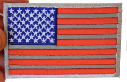 P2654 Am Flag Reflective w/Silver Border