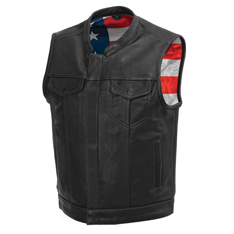 BFUS Born Free Men's Vest - USA Liner - Red or Blk Stitch