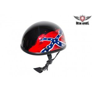 H401-REBEL Shiny Black Rebel Flag Helmet