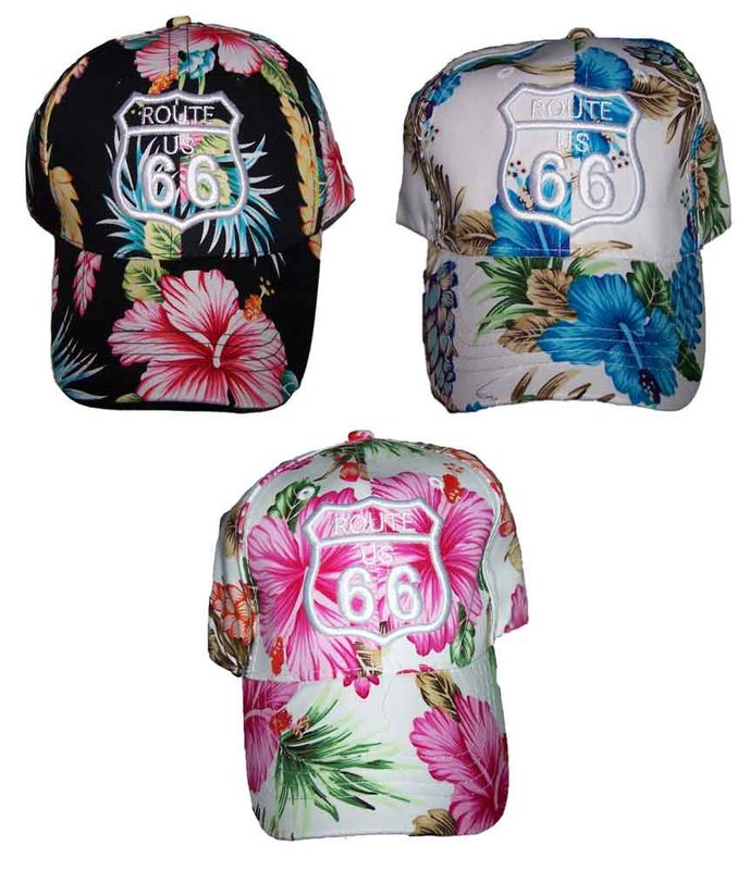 7508CC-H Rte 66 Flowered Hats