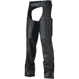 0720 Crazy Horse Black Chaps w/ Jean Style Pockets