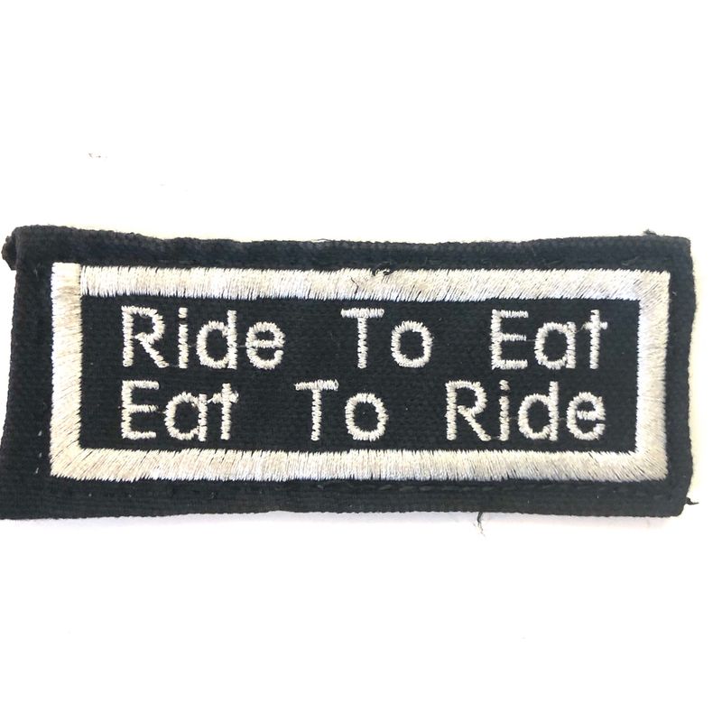 TRP12 Ride To Eat Eat To Ride 4" x 1.5" Patch
