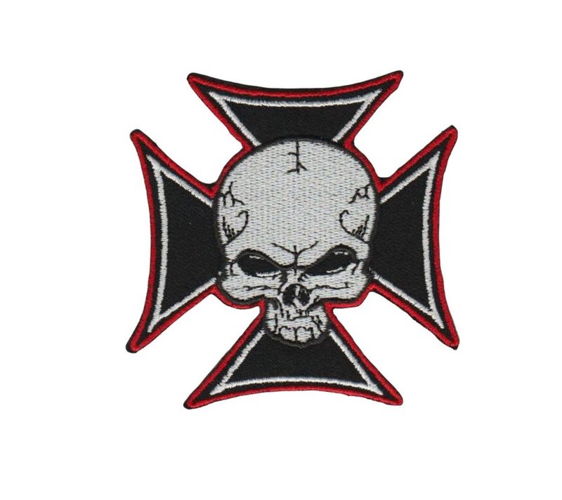 Red Eye Maltese Cross Patch