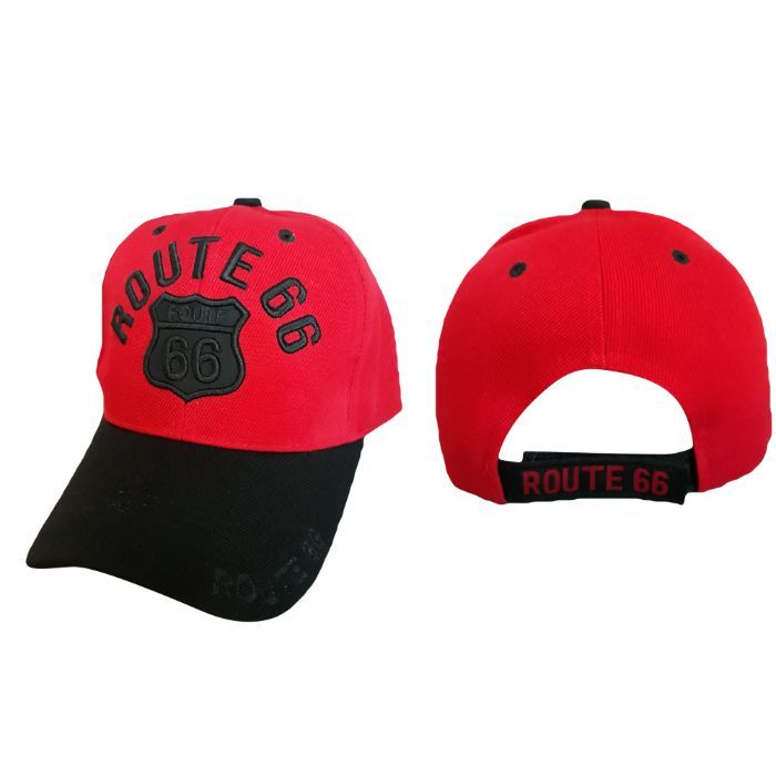 7508-103 Route 66 Shield Blk/Red Cap