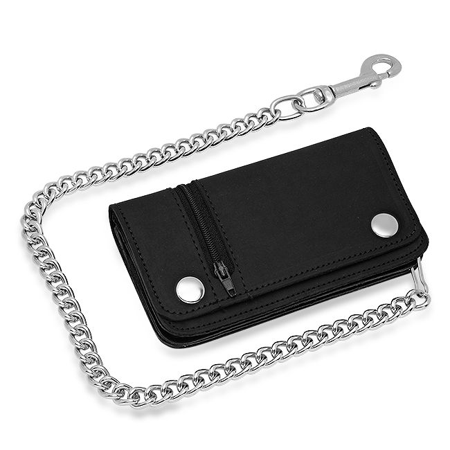 BW420 6 " Biker Wallet with Cash Zipper