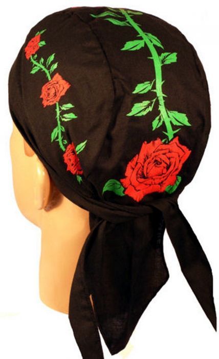 203-2014 Red Roses on Black Doorag