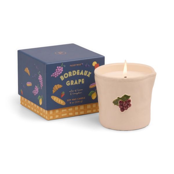 Bordeaux Grape Soy wax ceramic candle 226gr, Bistro Grapes