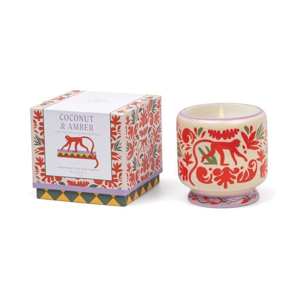 A dopo Jungle Ceramic Soy Candle 226g, Coconut &amp; Amber