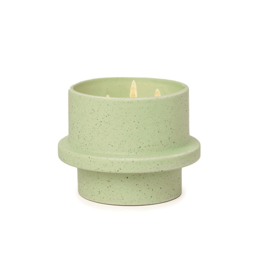 Folia Sage Green Ceramic Candle, Bamboo &amp; Green Tea 326gr