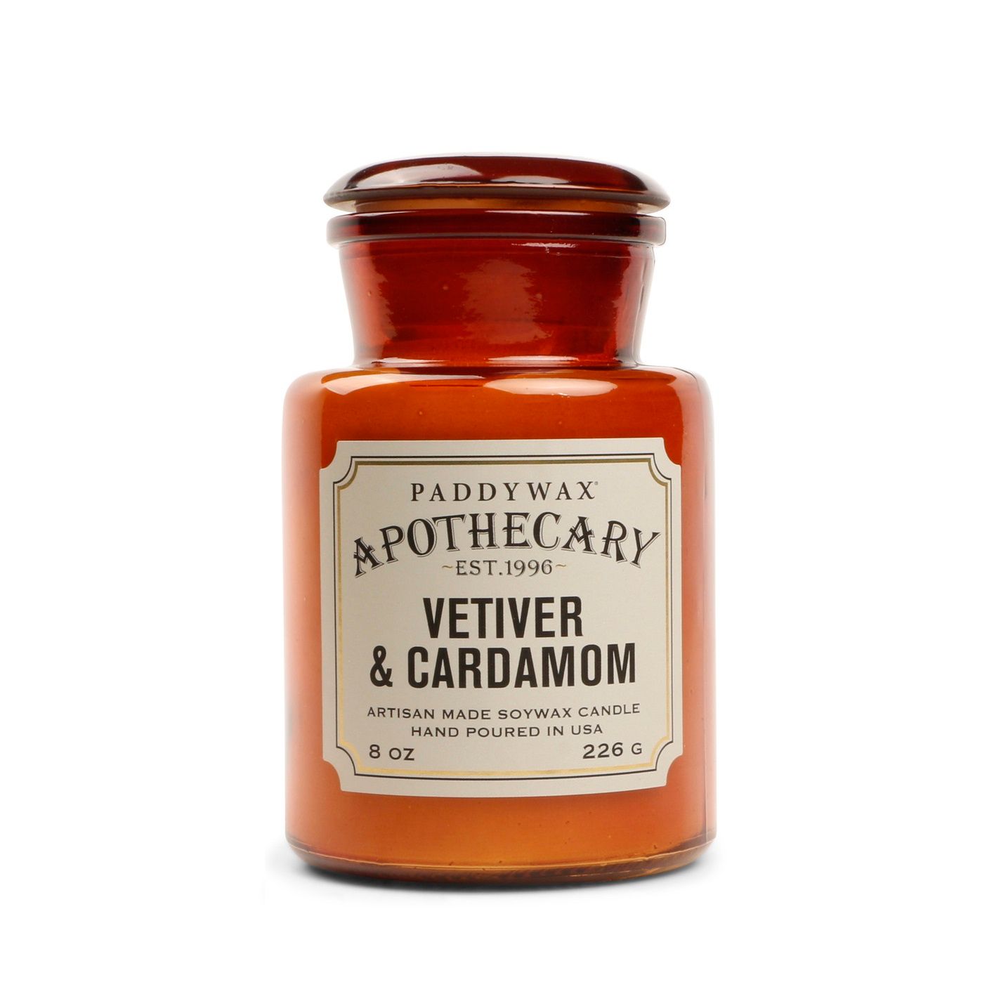 Apothecary Candle, Vetiver &amp; Cardamon 226gr