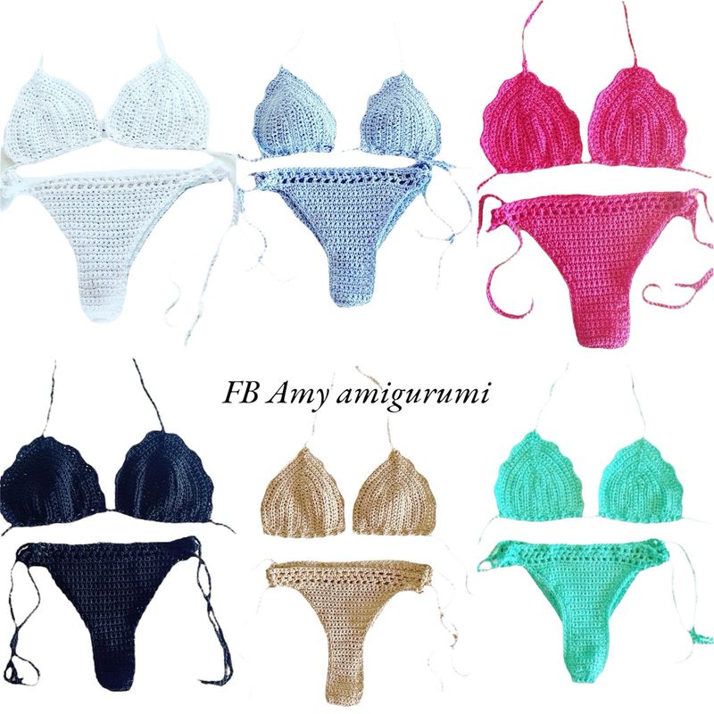 Bikini uncinetto Modello Onde Foderato(tanti colori)