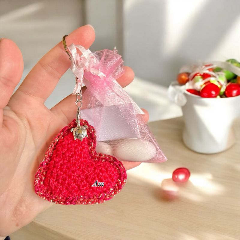 Bomboniere cuore complete di sacchetto/confetti/biglietto