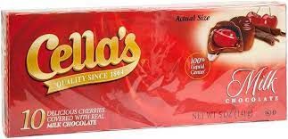 Cella’s Milk Chocolate cherries, Size: 5oz box