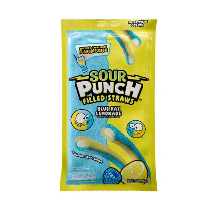 Sour Punch Filled Straws- Blue Raz Lemonade