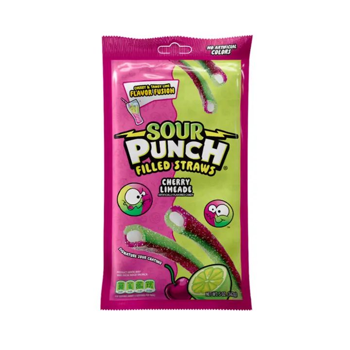 Sour Punch Filled Straws- Cherry Limeade
