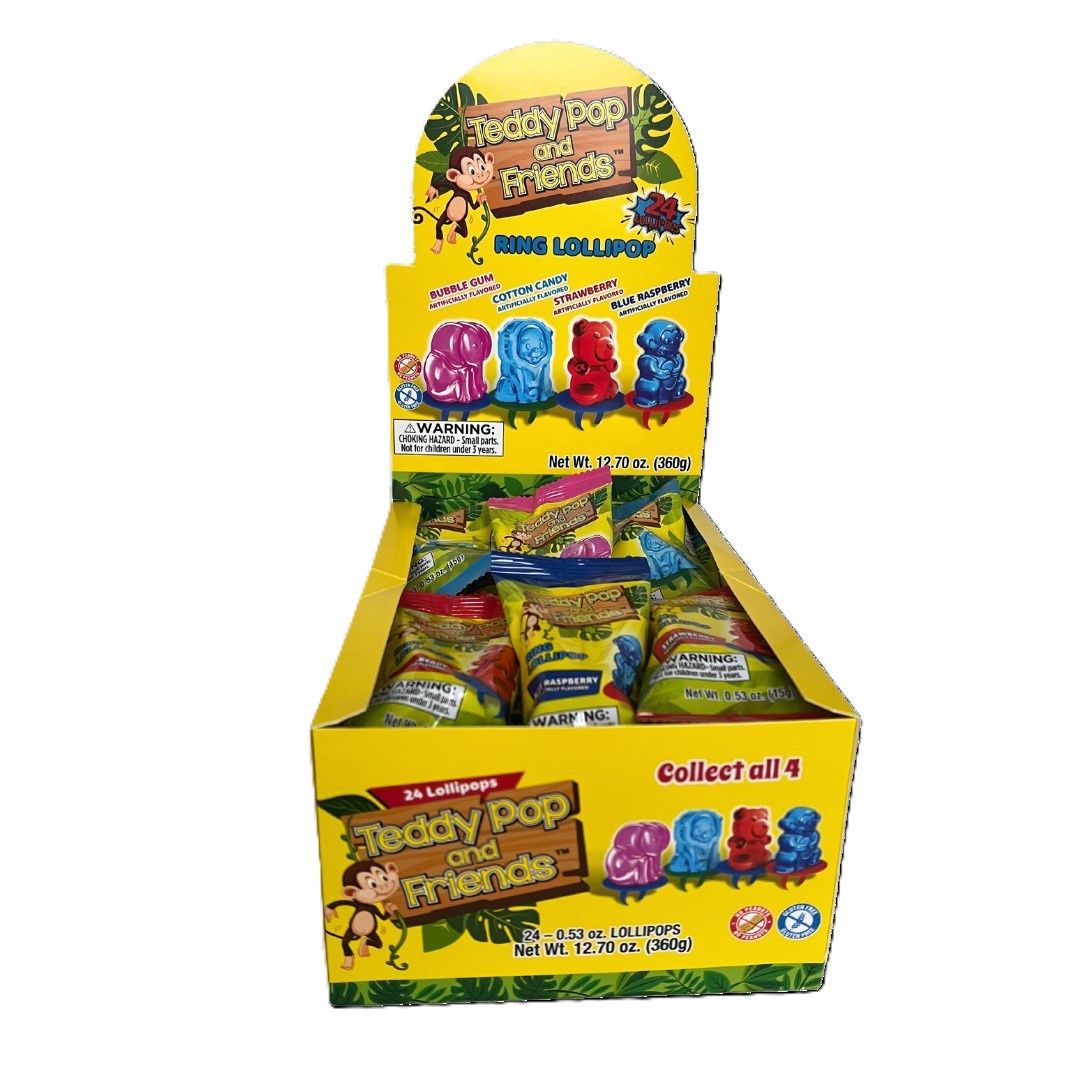 Teddy Pop Ring Lollipops