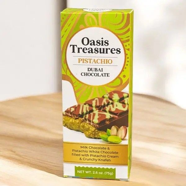 Oasis Treasures Dubai Chocolate Bar, Variety: Pistachio