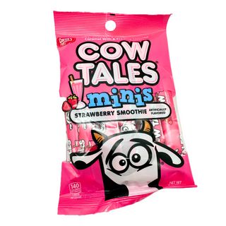 Goetze’s 4oz bag, Flavor: Cow tales Minis Strawberry Smoothie
