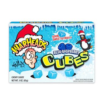 Warheads Blue Raspberry Cubes Theatre Box 3oz