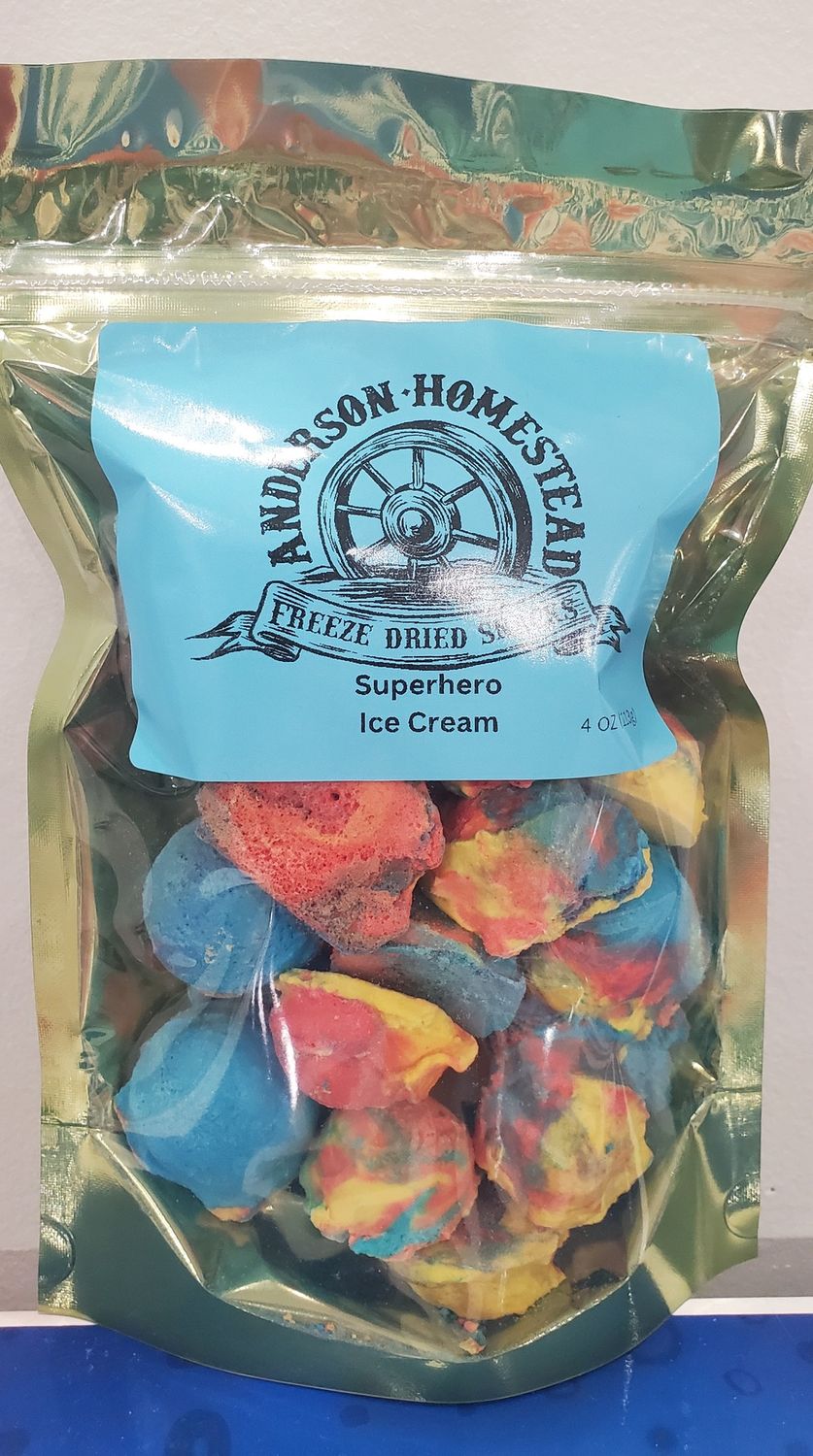 Anderson Homestead Freeze Dried Ice Cream, Variety: Superhero
