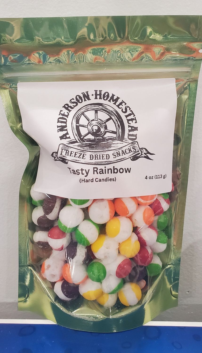 Anderson Homestead Freeze Dried Candy, Variety: Tasty Rainbow (Made with Skittles)