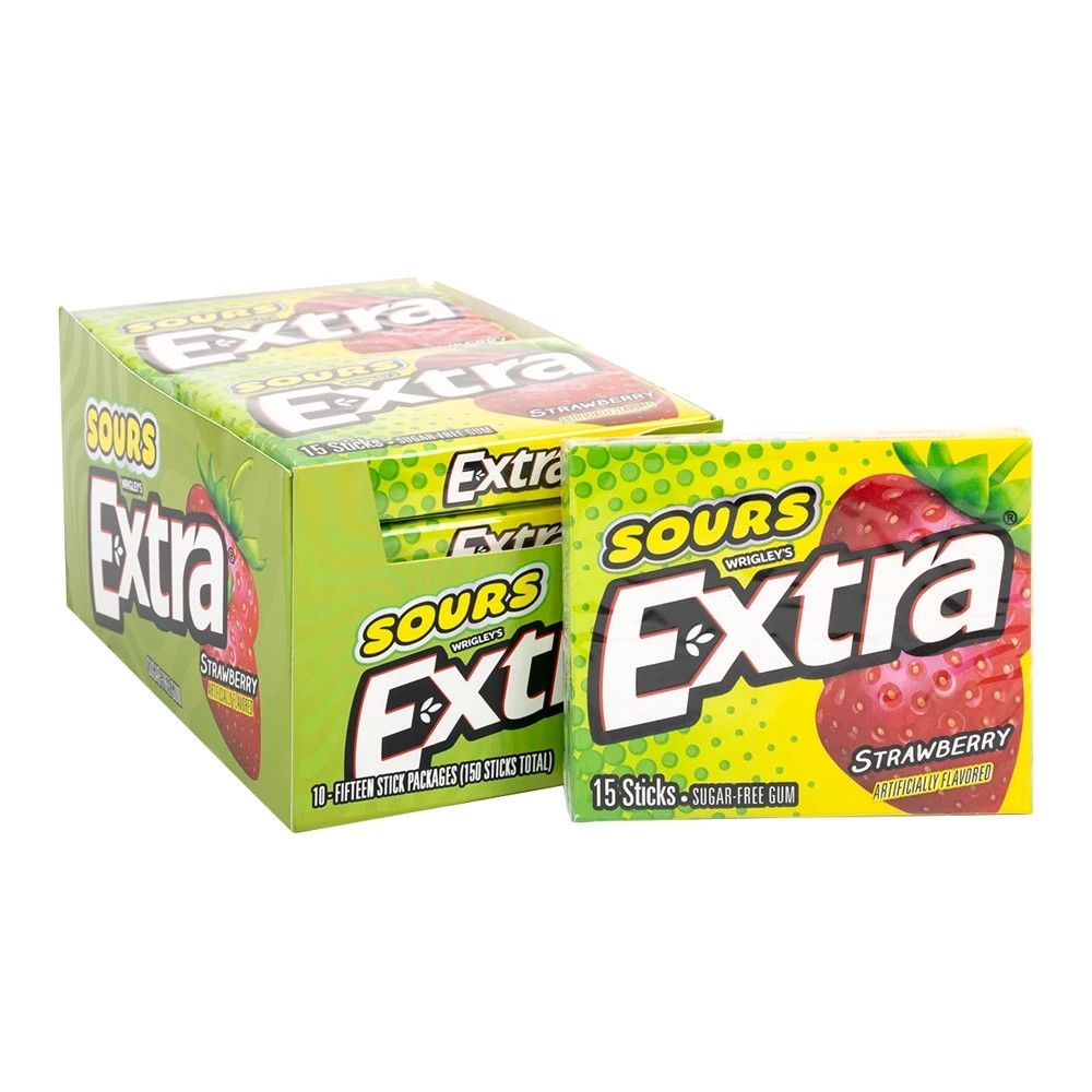 Extra Gum -Sour, Flavor: Strawberry