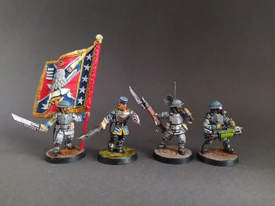 Command Squad .Proxy warhammer. Imperial guard. 28 mm. United Colonies (States)