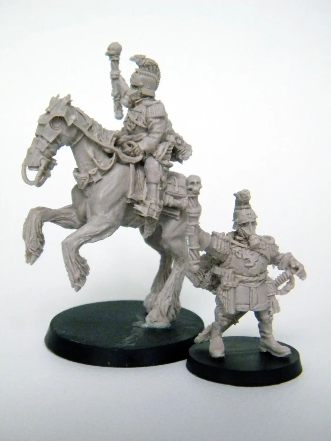 General on horseback.  2 miniatures. Death Korps Krieg (proxy). Imperial Guard.