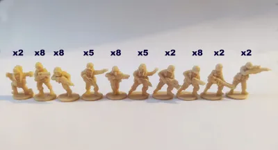 Starship Troopers Infantry. 15 mm. 58 miniatures, command platoon,  large set.