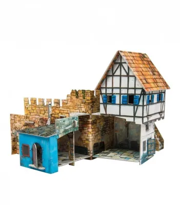 House against the wall. House. Dungeons and Dragons. Terrain. Wargame, board game. LOTR