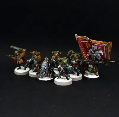 Set of 9 miniatures. Ice warrior (Proxy Valhalla Imperial Guard ) . Valhallan Ice Warriors. (proxy). Imperial Guard.