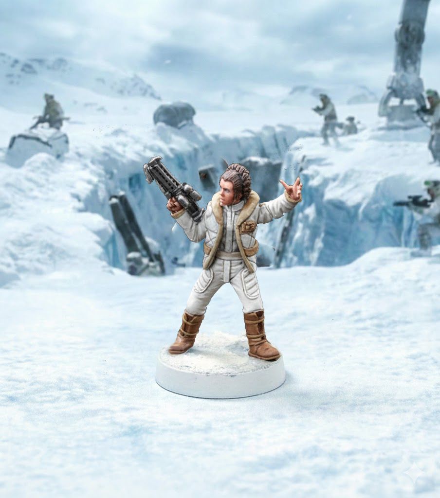Leia on Hoth . Star Wars Legion.
