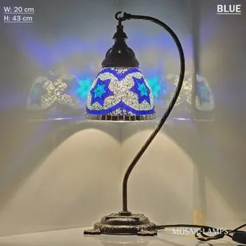 Swan Neck Reading Table Lamp, Turkish Mosaic