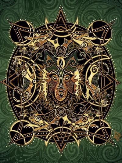 Tapestry/Blanket, Style: Celtic Wolf, Type: Tapestry/Blanket