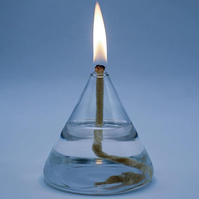 Candle Refillable Petite Cone Oil Lamp Sturdy Borosollicate