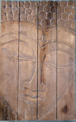 Buddha Wood Carved 47H  x 30 W Picture
